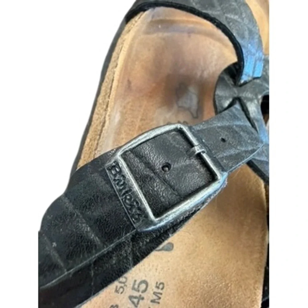 Birkenstock Birki's Womens Black Quilted Buckle Slide Sandals Size 38 L7 M5